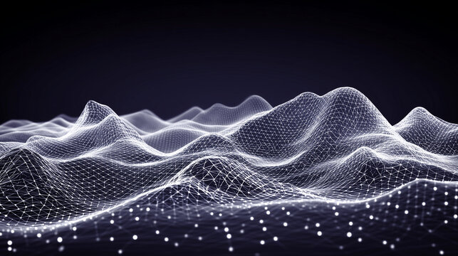 Wind Forecast Simulation Wireframe Wave Mesh Background