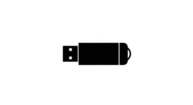 A simple black usb flash drive icon