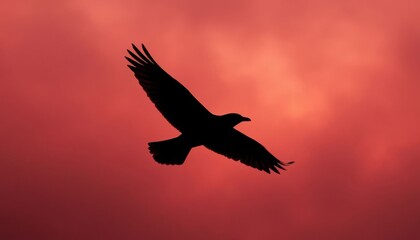 Obraz premium Flying bird silhouette sky