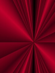 Dramatic vanishing point perspective with multiple diagonal lines in high-contrast deep red tones.