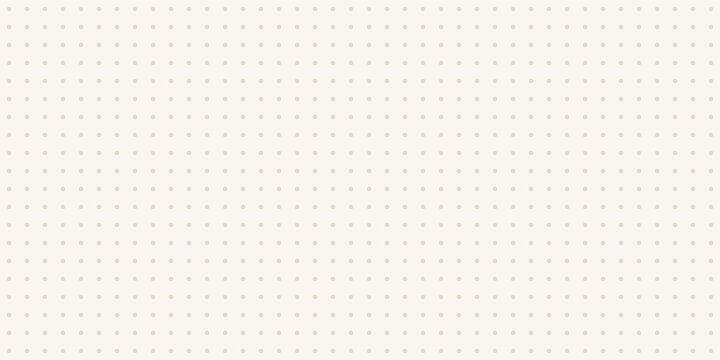 Minimalist seamless dotted grid pattern on beige background for planners and stationery. Vector illustration of horizontal bullet journal page.

