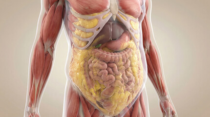 Human Torso Anatomy: Visceral Fat and Obesity