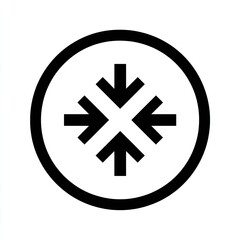 Fototapeta premium Concentric circle with four inward-pointing arrows. Graphic representing focus