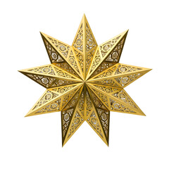 Fototapeta premium Golden Star Ornaments with Intricate Geometric Patterns