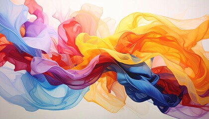 Naklejka premium Kolorowe woale tańczące na ilustracji