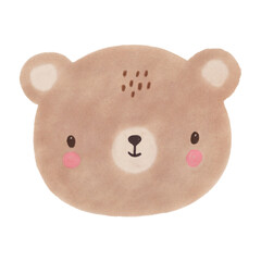 Watercolor face Bear illustration