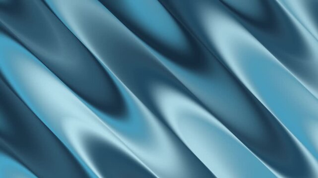 4K Steel Blue Metallic Wave Motion Background Industrial Fluid Abstract