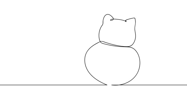 The continuous artistic lines of a roly-poly doll. Vector illustration drawn with a single line Editable stroke.