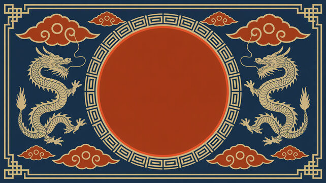 Elegant chinese dragon art with traditional patterns