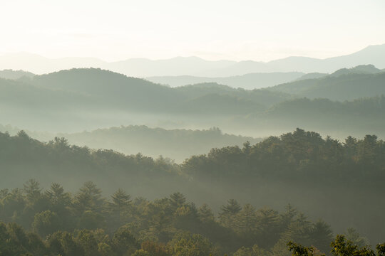 Unedited - Sunrise over the Great Smoky Mountains in Tennessee. These Blue Ridge mountains are like no other!	