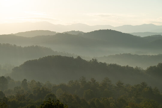 Unedited - Sunrise over the Great Smoky Mountains in Tennessee. These Blue Ridge mountains are like no other!	