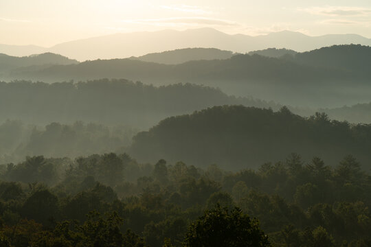 Unedited - Sunrise over the Great Smoky Mountains in Tennessee. These Blue Ridge mountains are like no other!	
