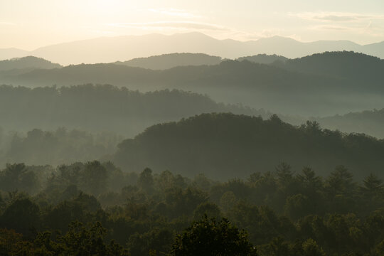 Unedited - Sunrise over the Great Smoky Mountains in Tennessee. These Blue Ridge mountains are like no other!	