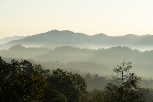 Unedited - Sunrise over the Great Smoky Mountains in Tennessee. These Blue Ridge mountains are like no other!	