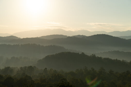 Unedited - Sunrise over the Great Smoky Mountains in Tennessee. These Blue Ridge mountains are like no other!	