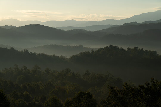Unedited - Sunrise over the Great Smoky Mountains in Tennessee. These Blue Ridge mountains are like no other!	