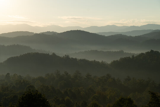 Unedited - Sunrise over the Great Smoky Mountains in Tennessee. These Blue Ridge mountains are like no other!	