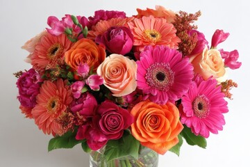 Vibrant Bouquet of Roses and Gerbera Daisies