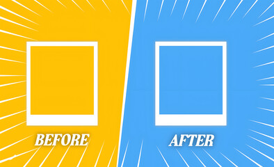 Before and After Comparison Design Concept with Color Transformation