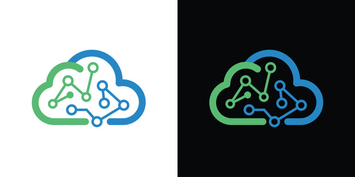 logo design cloud connection simple icon vector illustration