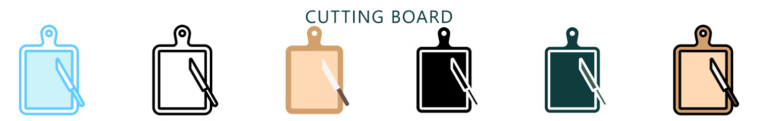 Cutting Board Multi Style Icon. Mini Illustration Relate To Food, Gastronomy. Use For Modern Concept, Ui, Ux Web And App Development.