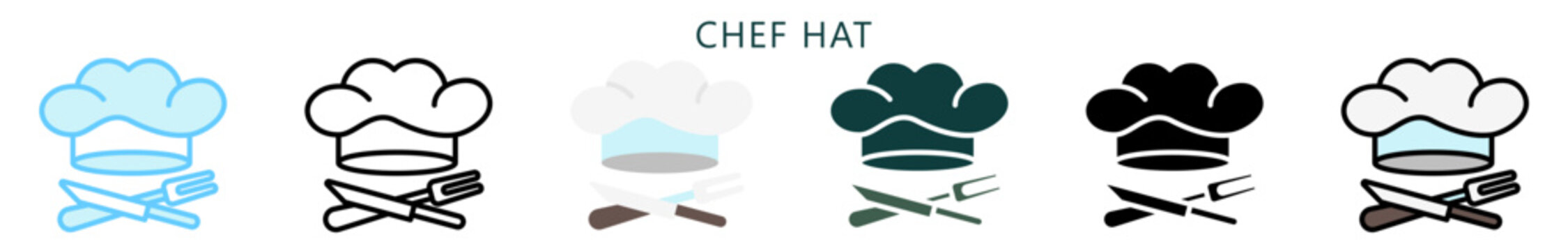 Chef Hat Multi Style Icon. Mini Illustration Relate To Food, Gastronomy. Use For Modern Concept, Ui, Ux Web And App Development.
