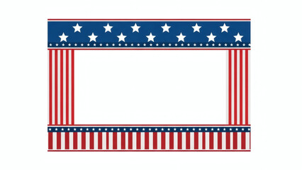 Obraz premium American Flag Border Design Template with Stars and Stripes