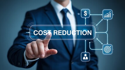 Cost reduction business concept with financial optimization and savings strategy