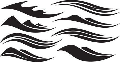 Obraz premium Black wave graphics on a white background illustration design
