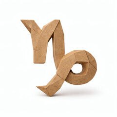 Capricorn Zodiac Sign: A unique, paper-crafted Capricorn zodiac sign in a captivating artistic representation.
