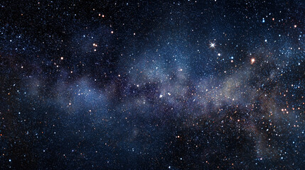Fototapeta premium Deep space background with bright stars and milky way galaxy nebula
