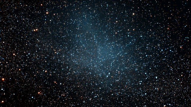 Infinite universe background with dense star field and glowing nebula light in deep space.