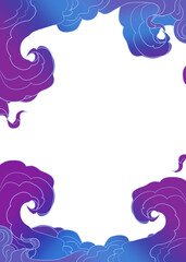 Fototapeta premium Purple Chinese Cloud Frame Decorative Border