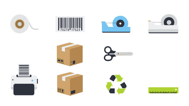 Essential packaging tools and symbols for efficient shipping and recycling