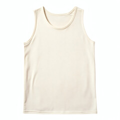 Plain cream tank top/singlet mockup template, perfect for showcasing designs, personalization, and branding, professionally isolated on a white background