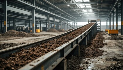 Obraz premium Industrial soil conveyor system