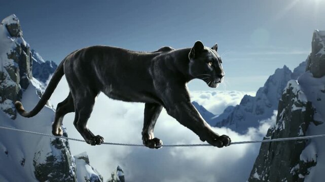 Panther Graceful Tightrope High Altitude