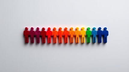 Colorful Wooden Figures Representing Diversity and Inclusion in LGBTQ Rights - A Symbol of Social Justice and Equality for All Communities