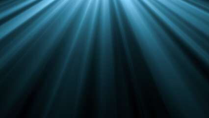 Blue light rays spotlight beams shining from above abstract background