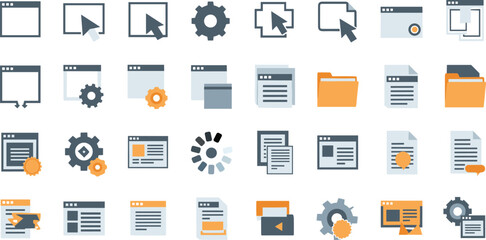 Fototapeta premium Modern web and software development icons for business and technology