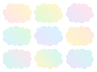 カラフルなグラデーションの雲型の横フレームセット