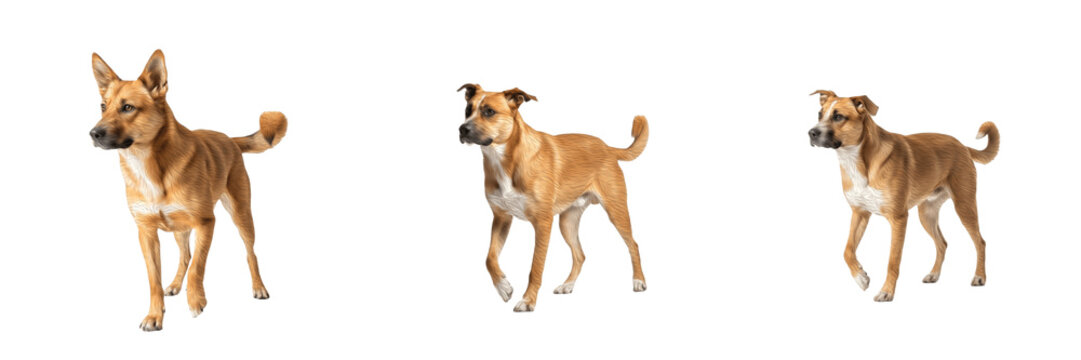 Carolina Dog isolated on white background, Carolina Dingo, Yellow Dog, Dixie Dingo, Carolina Pariah Dog, Native Dingo Dog, Carolina Breed Dog