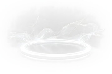Fototapeta premium White neon energy ring glowin a fantasy portal light effect