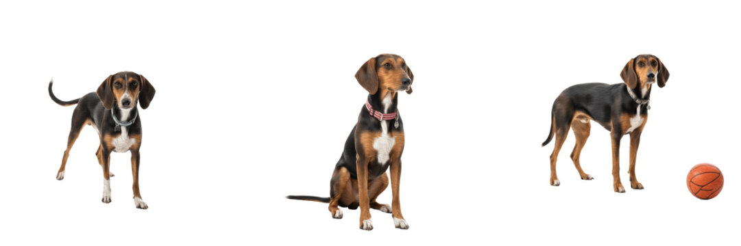 Polish Hound isolated on white background, Ogar Polski, Polish Hound Dog, ポーリッシュ・ハウンド, Polish Scenthound, Polish Hunting Dog, Polish Hound Breed