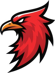 Obraz premium Red Bird Head Logo Illustration Design.