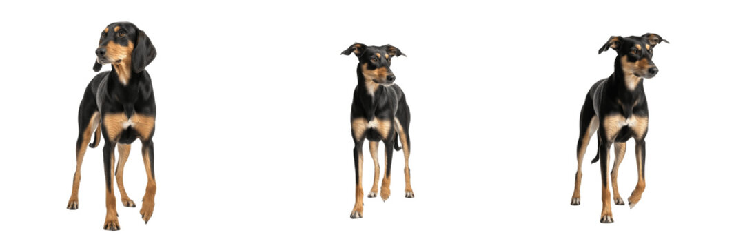 Greek Harehound isolated on white background, Hellenic Hound, &Epsilon;&lambda;&lambda;&eta;&nu;&iota;&kappa;ό&sigmaf; &Iota;&chi;&nu;&eta;&lambda;ά&tau;&eta;&sigmaf;, Greek Harehound Breed Dog, Greek Scenthound Dog, Greek Hunting Dog, Harehound Dog