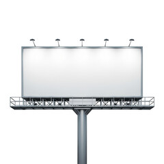 Obraz premium Blank billboard advertising sign isolated on transparent background
