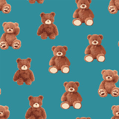 Allover Cute Teddy Bears Seamless Pattern February 1st 2026