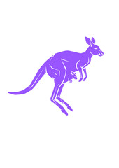 Fototapeta premium Silhouette of Female kangaroo with its baby on on its pouch.