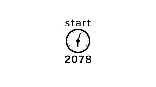 Time management clock concept. 2078 clock icon animation. 